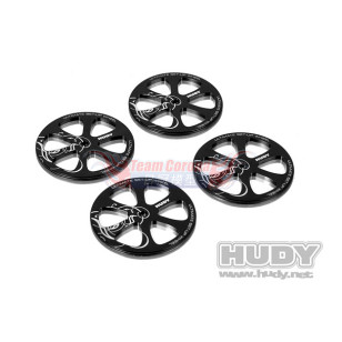 Hudy 109370  Alu Set-up Wheel for 1/10 Touring Rubber Tires (4)